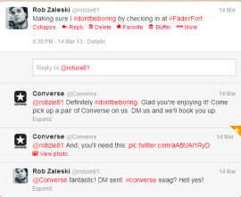 Twitter conversation with Converse